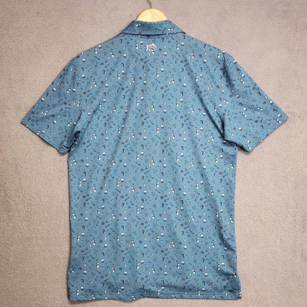 Southern Tide Shirt Mens Small Blue Driver Hampstead Printed Performance Polo - Picture 3 of 10